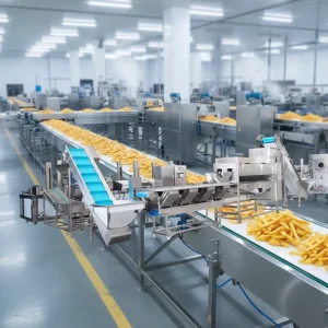 100-5000kg 304 Stainless Steel Automatic French Fries Pottato Chips Making Machine Production Line
