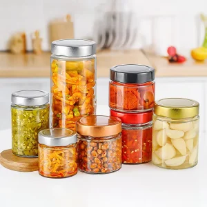 100ml 150ml 180ml 200ml 220ml 280ml 380ml 500ml 750ml Food Grade Round Clear Honey Jam Glass Jar with Lids for Food