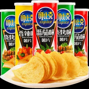 105g Multi Taste Savory Potato Crisps Fried Ready To Eat Canned Leisure Snacks