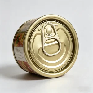 202# 52.3 mm White Enamel Chrome Easy Open Can Lid with Gold Ring and Anti-Corrosion Can Covers for Tomato Sauce Cans
