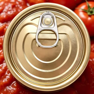 300# 72.9 mm Chrome-Plated White Enamel EOE Easy Open Ends for Canned Tomato Paste