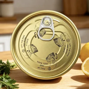 305# 80.3mm Tinplate EOE Food Can Lid with White Coating