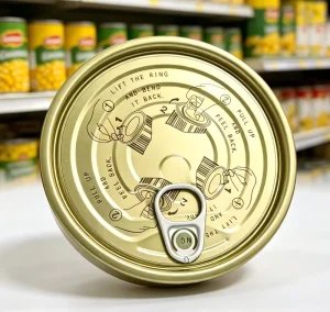 401# 98.9 mm Tinplate Double Gold Easy Open Can Lid for Canned Corn