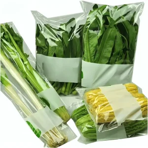 BOPP Anti Fog Trapezoidal Bag Leaf Vegetable Packaging Bag Custom Printed Logo