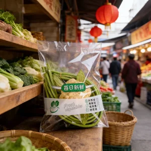 Bopp Breathable Produce Bags for Fresh Vegetables Retail Display