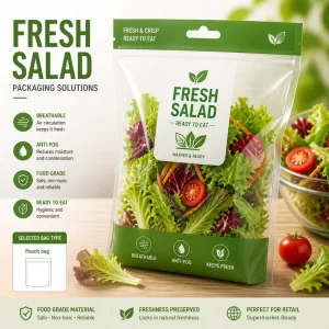Breathable LongXiang Brand Food Grade PE PA Material Customized Fruit Vegetable Packaging Bags Pouches for Fresh Produce Export