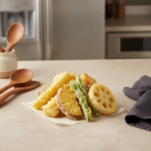 CN Frozen Vegetable Tempura Snacks 30g Crispy Fried Vegetables Salty Ready Eat Refrigerated 18C Storage 12 Months Shelf Life