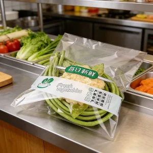 Clear BOPP Vegetable Packaging Bag Fresh Produce Bag for Supermarket Food Grade Plastic Bag