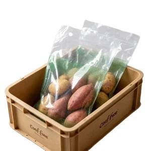 Clear PE Mesh Bag Plastic Film Produce Packaging Bag for Fruit Vegetable Retail Display