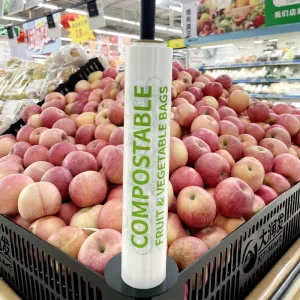 Compostable Biodegradable Produce Bags on Roll Custom Size Fruit & Vegetable Bags for Supermarkets Eco Friendly Packaging