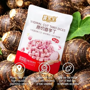 Crispy Low Fat VF Taro Cube Chips Crab Flavor 80g Individually Packed Snack for OEM