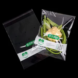 Custom Clear BOPP Plastic Bag Fresh Packing PE Type OPP Food Bag for Fruit and Vegetables