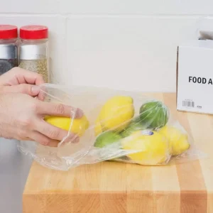 Custom Double Layer Continuous Produce Bag Roll for Vegetables Meat Bolsas Para Envasar Lechugas