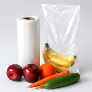 Custom Logo Gravure Printed Clear HDPE Food-Grade Storage Bags for Fruits and Vegetables Roll Film and Bags