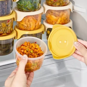 Custom Logo Portable Small Refrigerator Storage Box Food Grade Silicone Pickle Jar for Kimchi Pickled Vegetable Preservation Box
