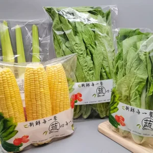 Custom Logo Printed Clear BOPP Self Adhesive Bags for Fresh Produce Vegetable and Lettuce Packaging