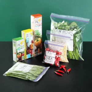 Custom Logo Size Plastic Fridge Sealed Food Fresh Keeper Self Sealing Ziplock Freezer Packaging Bags