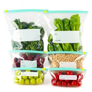 Custom PE Food Grade Reclosable Zipper Lock Bag, Clear Plastic, for Vegetable and Fruit Packaging