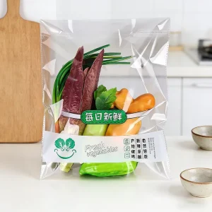 Custom Printed Bopp Fresh Vegetable Bags with Hang Hole for Supermarket
