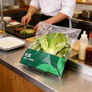 Custom Printed Bopp Produce Bags for Fresh Lettuce Vegetable Packaging