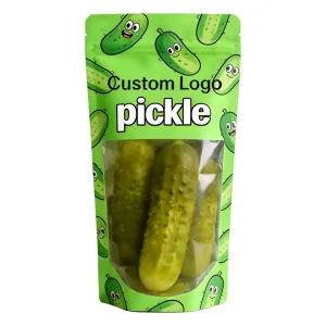 Custom Printing Doypack Pickled Cucumber Vegetables Packaging Bags Plastic Bags for Pickle Kimchi Packaging Bag