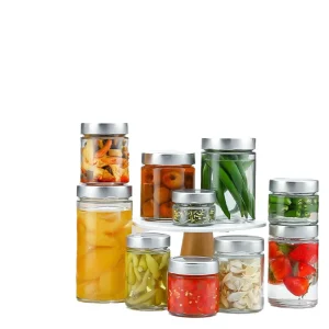 Cylinder Glass Jar 180ml Easy Open End for Canned Food, Sauce, Pickles, Honey and Preserves