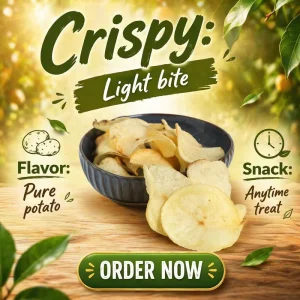 Delicious 100% Fresh Potatoes Original Cut 50% Less Fat Exotic Snacks Crisp Potato Chips