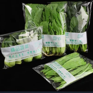 Disposable Supermarket Farm Vegetable Fruit Food Keep Fresh Antifog Cellophane Transparent Polybag OPP Vegetable Packaging Bag