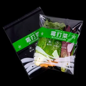 Disposable Transparent Fruit Vegetable Fresh Keeping Antifogging Self Adhesive Plastic Packaging Bag with Hole