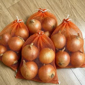 Drawstring Packing 25kg Onion Cabbage Carrot Potato PP Tubular Woven Leno Net Mesh Bags 50kg