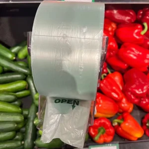 ECO Fruit Vegetable Food Fresh Hdpe Ldpe Packaging Poly Flat Bag Plastic Produce Bag on a Roll