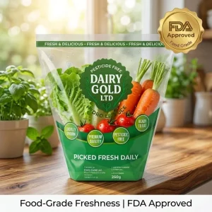 FDA Trapezoid Shape CPP Lettuce Bag Custom Printed Food Grade Clear Vegetable Packaging Sleeve Bulk
