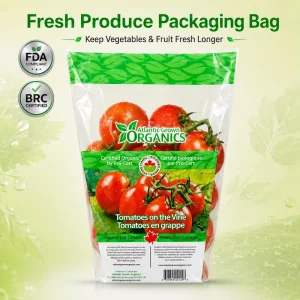 Food Grade Fresh Produce Packaging Wicketed Bags Transparent CPP Vegetable Bag for Supermarket