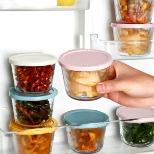 Food Grade Glass Round Airtight Storage Jar for Pickles Sauerkraut Fruit and Milkshakes