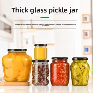 Food-Grade Soda-Lime Glass Airtight Jars for Candy, Cake, Garlic Paste, and Honey