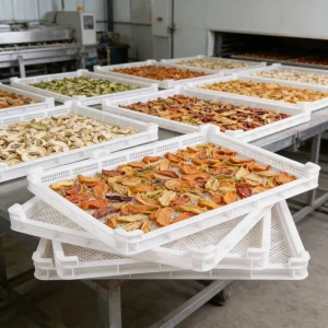 Food Grade Stackable Plastic Drying Tray For Fruits Vegetables And Seafood Drying In Supermarkets