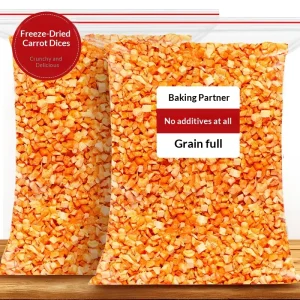 Freeze dried Diced Carrot Crisp Chips 10kg Non Fried Vegetables Dried Snacks 365 Day Shelf Life