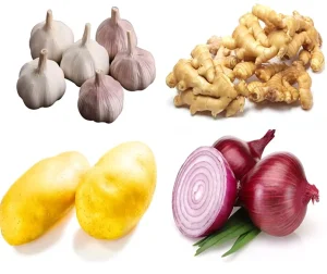 Fresh Green Vegetable(Garlic ginger onion potato.) New Crop