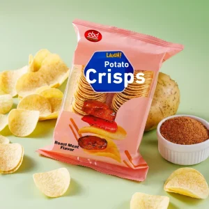 Fried Spicy Potato Chips Snack in Bag