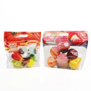 Fruits and Vegetables Packaging Bags Plastic Clear Eco Poly Bags With Vent Holes Custom Zipper Bags With Logo Printing 1 3kg