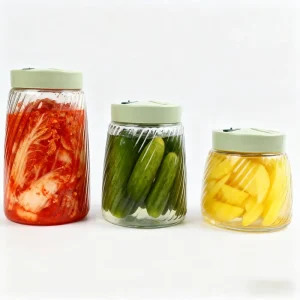 Glass Kimchi Fermentation Jar 36oz 46oz 60oz with Airlock for Pickling