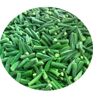 Green Okra Cut Sliced IQF Certified For Gumbo Soup Bulk Supply