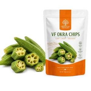HALAL Kosher Certificate Dried Fruit Vegetable Vacuum Fried Okra Chips Snack Food ODM OEM FLAVOR and PACKAGE PRIVATE LABEL