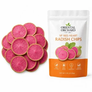 HALAL Kosher Certificate Dried Fruit Vegetable Vacuum Fried Red Radish Chips Salty Snack ODM OEM Retail Package PRIVATE LABEL