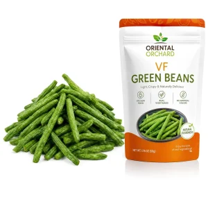 HALAL Kosher Certificate Dried Vegetable Vacuum Fried Vegan Food Green Bean Chips Sweet Snack OEM Flavor Package PRIVATE LABEL
