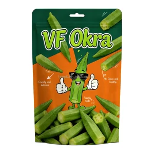 Halal Certified Crispy Okra Chips Vacuum Fried Vegetable Plastic Pouch Manufacturer