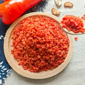 Healthy Natural Freeze Dried Carrot Slices Baked Process Vegetables Dry Carrot Flakes for Soup Bulk Packaging