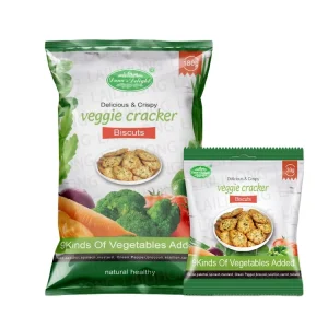 Healthy Sweet Snack Individual Box Packaging Crispy Vegetable Crackers Biscuits with Egg & Chocolate Flavor