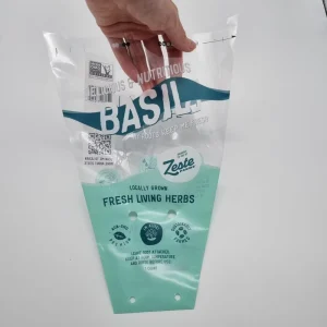 High Quality 100% Food Grade OPP Heat sealed Bag Gravure Printed Moisture Proof Parsley Basil Lettuce Fresh keep Packaging