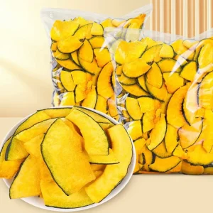 High Quality Handmade Low Temperature Vacuum Fried Sweet Semi hard Crispy Pumpkin Sweet Vegetable Chips Low Fat Healthy